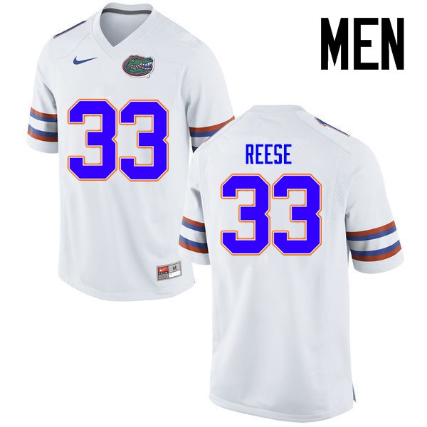 Florida Gators Men #33 David Reese College Football Jersey White